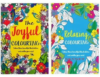 A4 Adult Colouring Book Relaxing Colour Therapy Pack Of 2 Books Ideal Gift Set  • £3.49