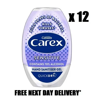 12 CAREX ANTI BACTERIAL SENSITIVE HAND GEL 50ml - FREE NEXT DAY DELIVERY Exp7/23 • £9.49