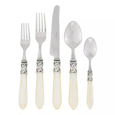 Aladdin Antique Ivory 5-Piece Place Setting 18/10 Stainless Steel Forks Spoo... • $160.08