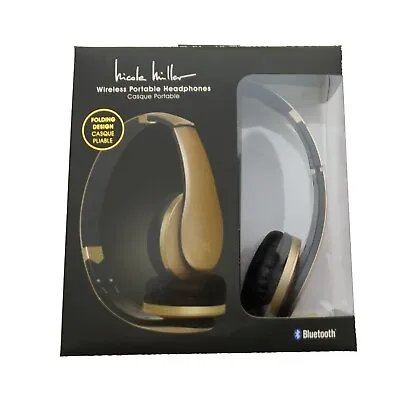 Nicole Miller Gold Bluetooth Wireless Portable Headphones • $11.96