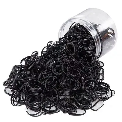 500 Pack Mini Rubber Bands Premium Elastic Bands Non Slip Small Hair Ties Black • $5.99