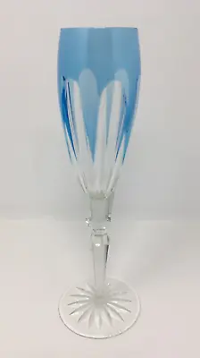 Faberge Crystal Lausanne Champagne Flute Sky Blue 9  • $47