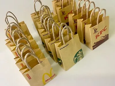 10/5 Pc Store Miniature Handmade Barbie Dollhouse Fast Food To-go Shopping Bag • $8.99