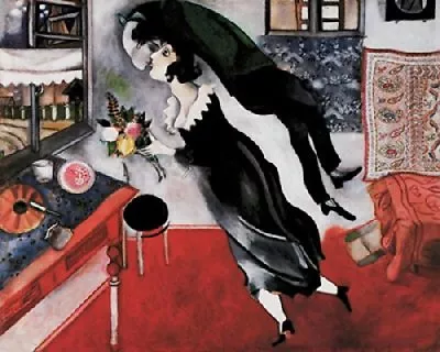 Birthday By Marc Chagall Romantic Print 32x29 • $20.58