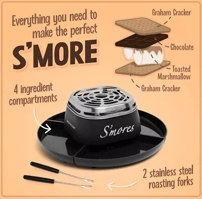 Nostalgia Tabletop Indoor Electric S'Mores Maker - Smores Kit (Black) • $24.99