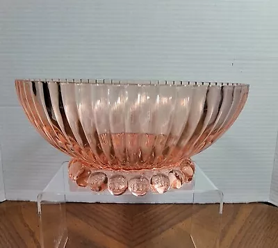  Pink Depression Glass Bowl Ribbed Bubble Base Vintage Anchor Hocking  • $24.99