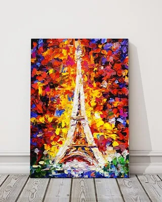 Paris Eiffel Tower Oil Painting Abstract Co Canvas Picture Print • $30.25