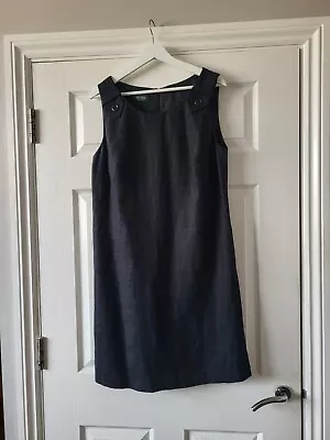 Hobbs X Marilyn Anselm Vintage Black Linen Shift Dress Size 12-14 • £24.30