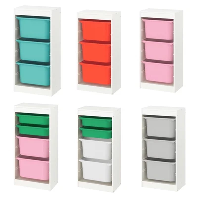 $200 • Buy IKEA TROFAST Storage Combination With Children's Play Plastic Boxes 46x30x95 Cm