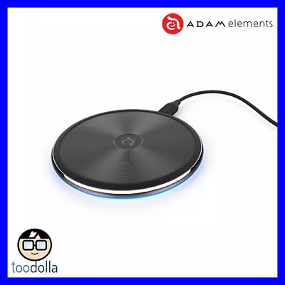 $64.90 • Buy Adam Elements Omnia Q1 Desktop Wireless Phone Charging Pad, Black And Chrome