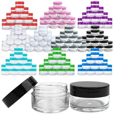 $9.99 • Buy 12 Pcs 20 Gram High Quality Thick Acrylic Plastic Jar Sample Containers BPA FREE