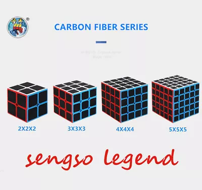 Hot 2X2 3X3 4X4 5X5 Carbon Fiber Fast Speed Magic Cube Rubix Puzzle Cube Smooth • $14.63