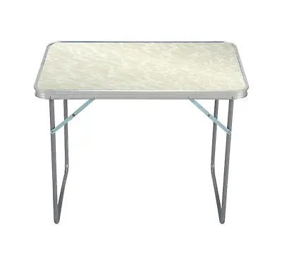 £18.95 • Buy Folding Camping Table Portable Lightweight White Picnic BBQ Carry Handle