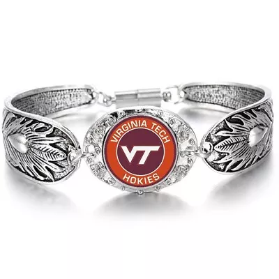 Virginia Tech Hokies Women's Sterling Silver Bracelet College Football Gift D3 • $21.95