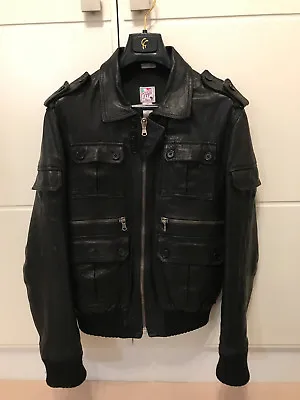 £120 • Buy PRPS Mens Black Leather Jacket, Medium
