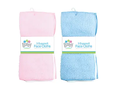 3PK Super Soft Baby Face Cloths Bath Clean Towel Hand Face Flannel Wash • £3.40