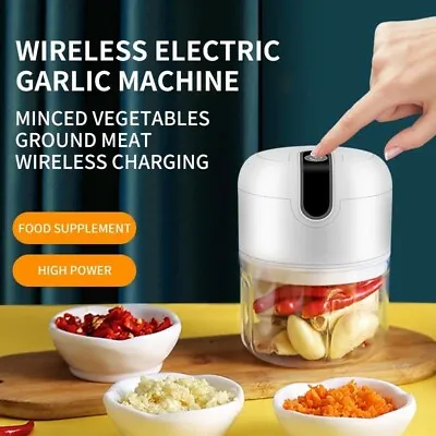 HIGH POWER Electric Garlic Chopper Crusher Food Vegetable Mincer Grinder Blender • $14.95