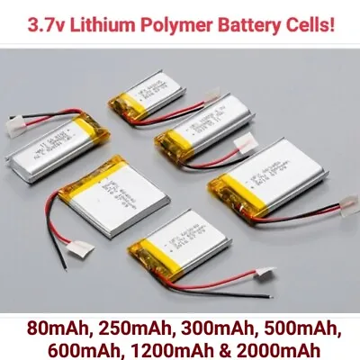 3.7V Polymer Li-ion Battery Cell Lipo Speaker Headset Dashcam MP3 RC PSP GPS PSP • £5.25
