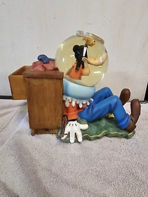 Disney Store Musical Snow Globe Goofy Fish Bowl Plays Mickey Mouse March Vintage • $119.95