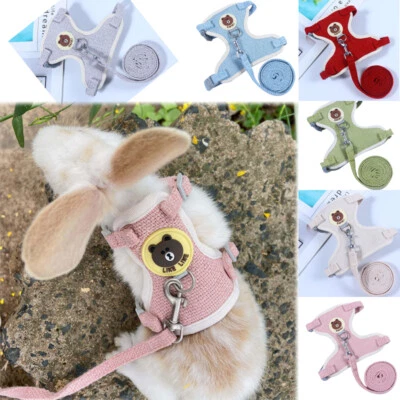£5.55 • Buy Small Animal Pet Rabbit Rat Harness Vest Clothes Mesh Lead Vest With Leash