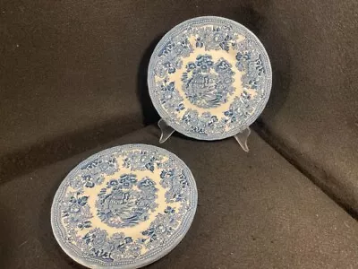 Myott Meakin STAFFORDSHIRE Blue  TONQUIN  6 3/4  Salad Plate - Set Of 4 • $44.95