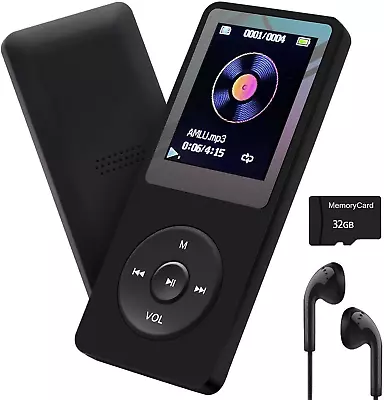 MP3 Player 32GB With Speaker Earphone Portable Hifi Lossless Sound MP3 Mini Musi • $25.73