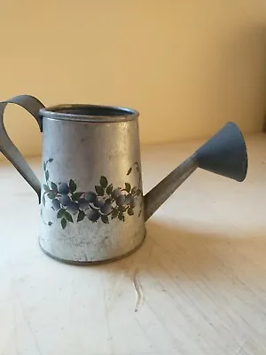 Vintage Galvanized 4  Tall  Watering Can Hand Painted Signed GCoibert • £9.65