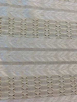 Vintage Light Beige Homemade Oval Tablecloth 82 X48 - Striped Raised Detail Lac • $15