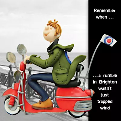 1960s Mod Music Lambretta Vespa Scooter Blank Birthday Fathers Day Card • £2.50