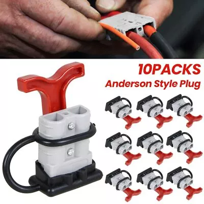 $25.99 • Buy 10x Anderson Style Plug Connectors 50 AMP T Handle Battery Dust Cap Cover Solar