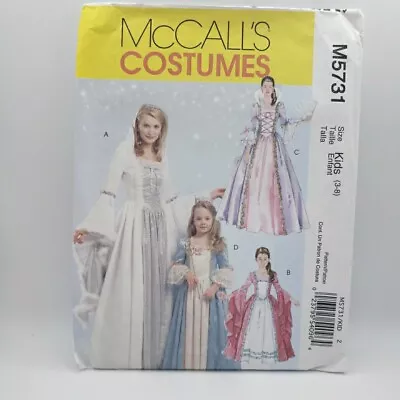 McCall's 5731 Child's Girls Princess Costume Sewing Pattern Size 3-8 Uncut  • $6.99