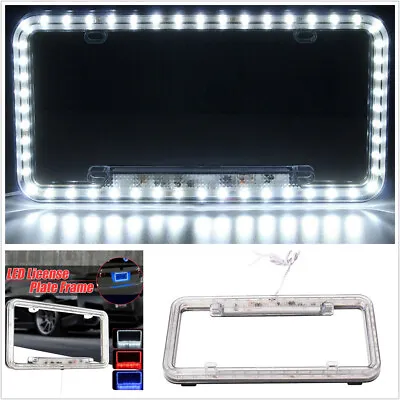 Universal 54LED 12V White Lighting Acrylic Plastic Car License Plate Cover Frame • $26.99