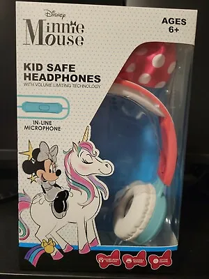  Minnie Mouse Unicorn Kid Safe Headphones W/ Volume Limiting NEW  • $16