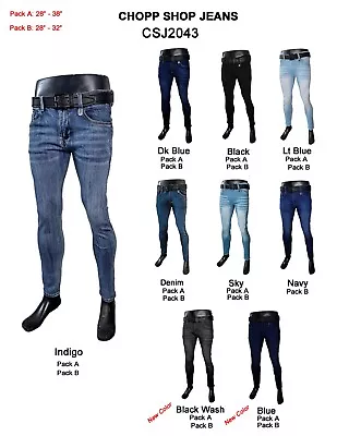 Mens Denim Skinny Fit Stretch Pants • $12.99