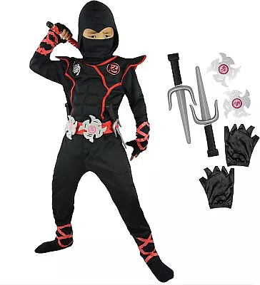 Unisex Ninja Costume Japanese Fighter Kung Fu Samurai Warrior Karate Fancy Dress • £13.99