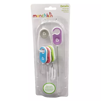 Munchkin Bottle And Cup Cleaning Brush 4 Piece Set With Key Ring NIP • $9.99