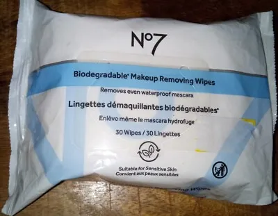 No.7 Biodegradable Make-up Removing Wipes 30 Count 1 Pack • $9.50