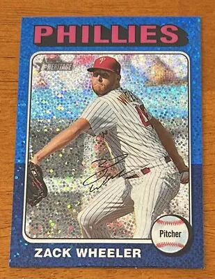 2024 Topps Heritage Zach Wheeler Blue Sparkle Chrome Refractor SP Phillies #493 • $0.99