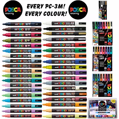 Uni Posca Paint Marker Art Pens PC-3M Fine All 45 Colours Available • £4.49