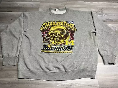 Vtg University Of Michigan Wolverines 1997 Big Ten Champions Sweatshirt XL USA • $42.99