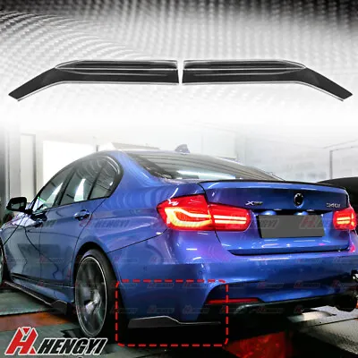 Back Rear Side Skirt Splitter Lip Fit BMW F30 F31 M-SPORT Carbon Fiber Look • $39.99