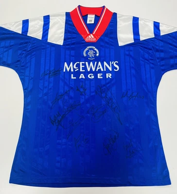 £349.99 • Buy 1992-1994 Squad Signed Original Rangers Shirt / McCoist / Gough / COA