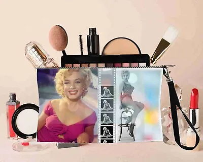 Marilyn Monroe Cosmetic Makeup Bags Pouch 100% ALL Linen Wtih Zipper And Strap • $14.95