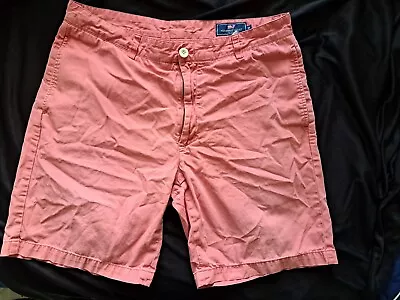 Vineyard Vines Shorts Mens Pink Chino Preppy Casual Club Short Size 34 • $9.99