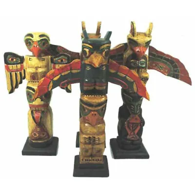 Fair Trade Native American Indian Inspired Aba Wood Totem Pole 32cm • £31.90