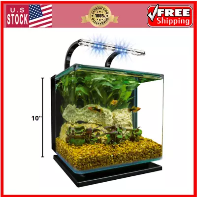 Aquariums & Fish BowlsContour Glass Aquarium Kit With Rail Light • $78.52
