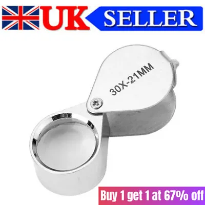 £3.54 • Buy 30X Jewelers Loupe Magnifier Jewelry Coin Loop Magnifying Glass Eye Pocket