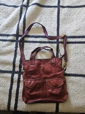 Magenta Purple Leather Fossil Crossbody Purse Medium • $7.80