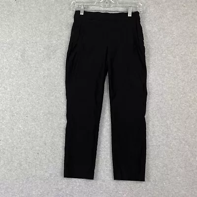 Elle Pants Womens XS Black Pull On Ankle Mid Rise Stretch Straight Career Casual • $14.29