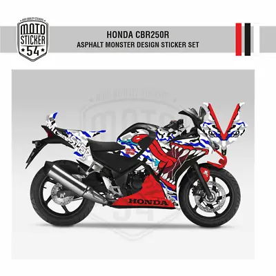 Asphalt Monster Full Graphics Sticker Set Kit For Honda CBR250R 2014- 2018 Model • $164.21